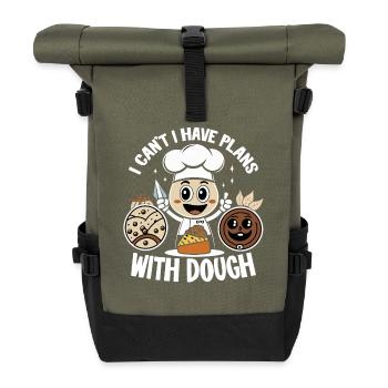 Chef with dough joy - Roll Top Backpack - olive/black - Front