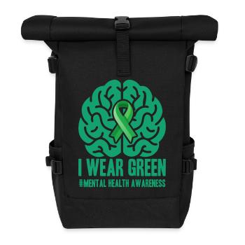 I Wear Green - Green Belt - Roll Top Backpack - black - Front