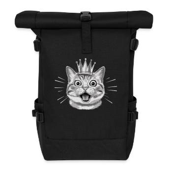 Katze Mit Krone - Rolltop Rucksack - Schwarz - Vorne