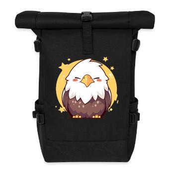 Pygargue à tête blanche Weißkopfseeadler - Sac à dos roll top - noir - Devant