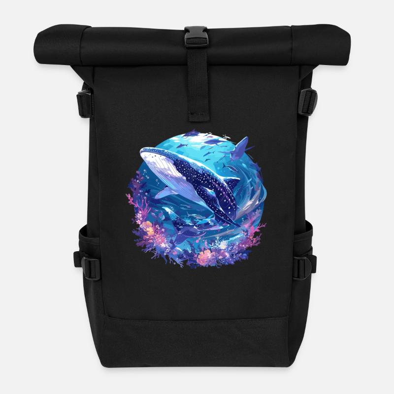 requin-baleine Requin-baleine requin-baleine - Sac à dos roll top - noir