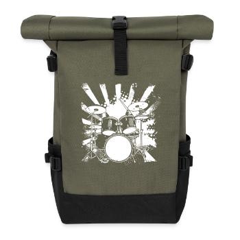 Dessin de piège - Sac à dos roll top - olive/noir - Devant