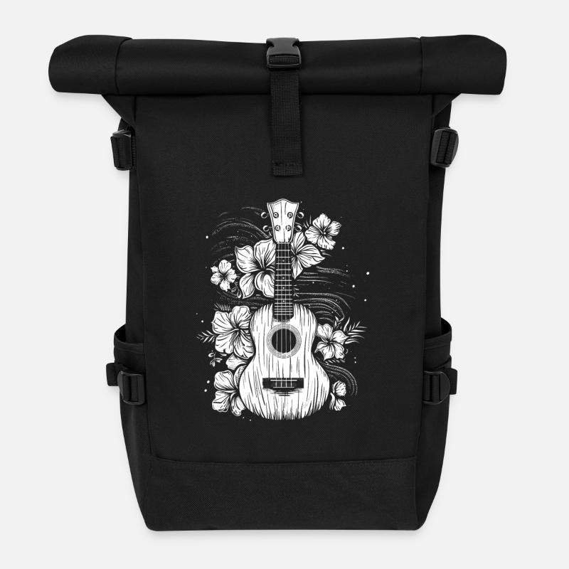 Ukulele Comic Look - Rolltop Rucksack - Schwarz