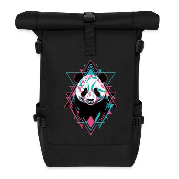 Oeuvre géométrique Panda - Sac à dos roll top - noir - Devant