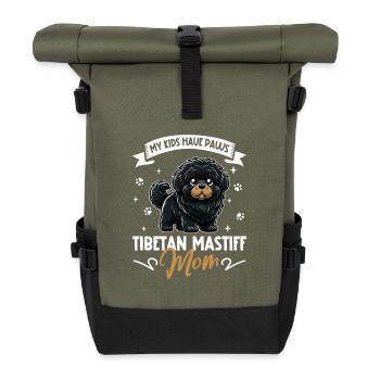 Tibetan Mastiff Mom - Roll Top Backpack - olive/black - Front