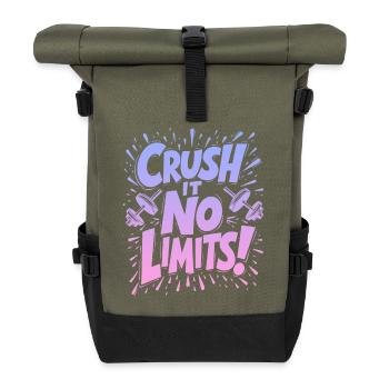 Écrasez-le, pas de limites ! Citation de salle de sport - Sac à dos roll top - olive/noir - Devant