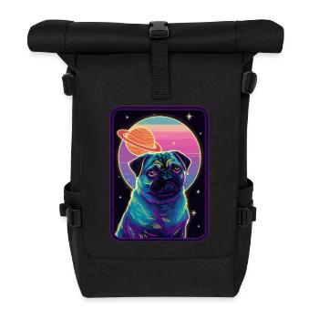 Animal Art Planet Fantasy Artwork: Pug with - Roll Top Backpack - black - Front