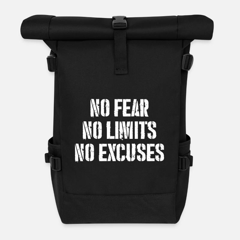 Pas de peur, pas de limites, pas d’excuses - Sac à dos roll top - noir