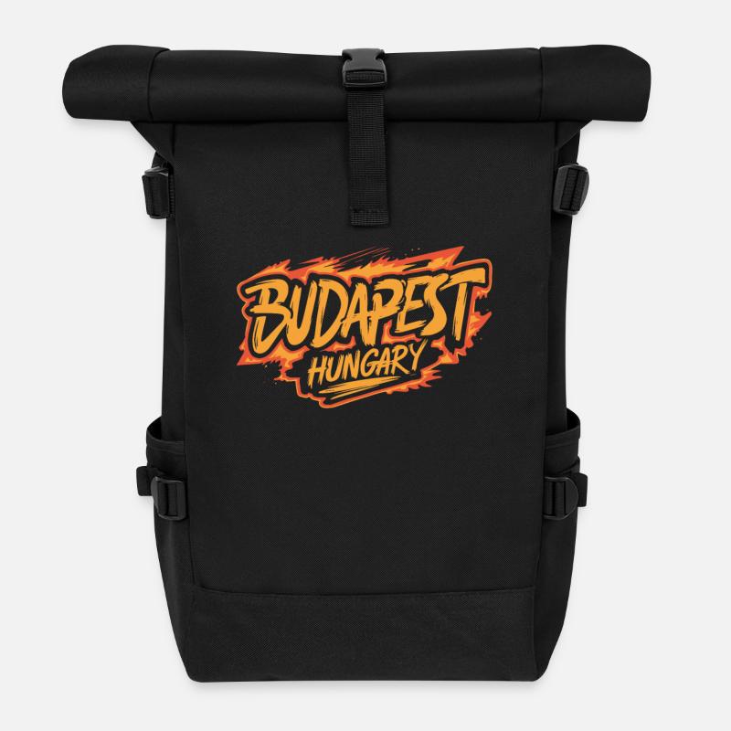 Budapest Hungary Souvenir - Rolltop Rucksack - Schwarz