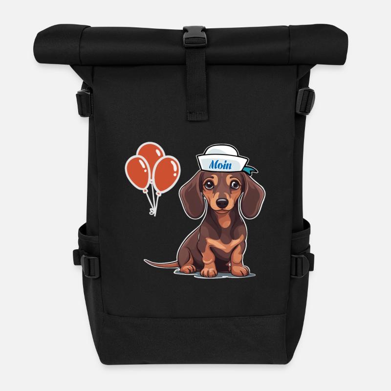 Dackel Matrose Geburtstag Geburtstagsgeschenk Hund - Rolltop Rucksack - Schwarz