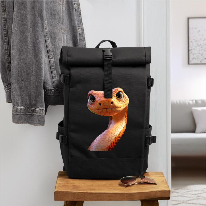 Schlange Python Kobra Mamba Klapperschlange Snake Rolltop Rucksack
