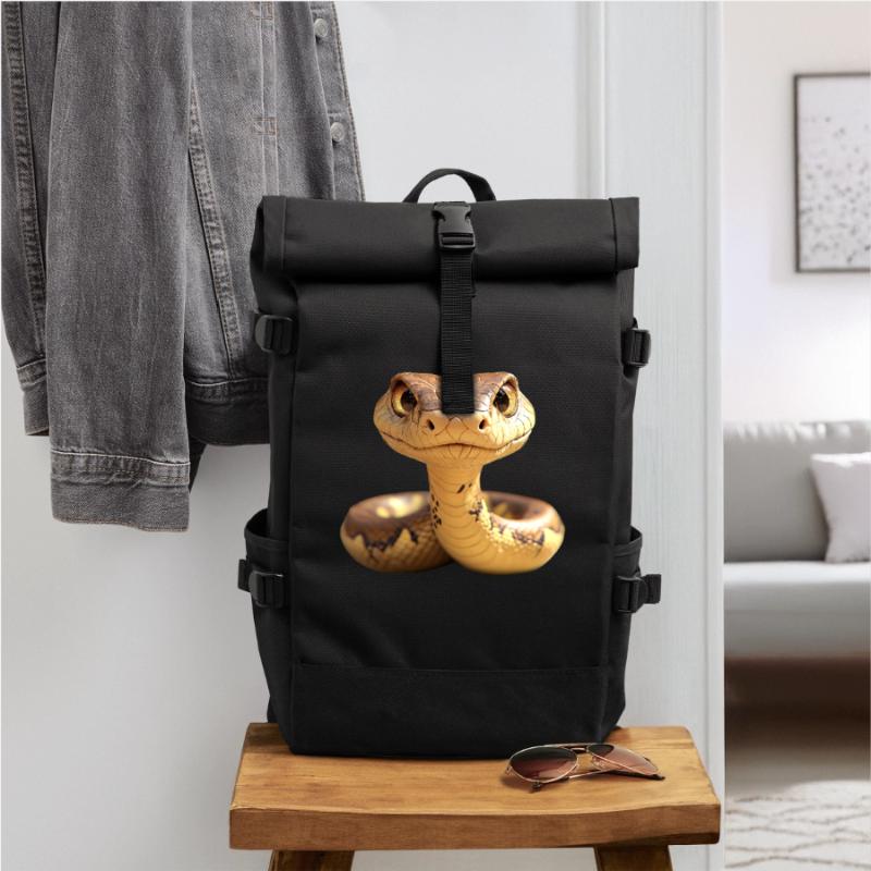 Schlange Python Kobra Mamba Klapperschlange Snake Rolltop Rucksack