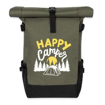 Camping Camper - Rolltop Rucksack - Olive/Schwarz - Vorne