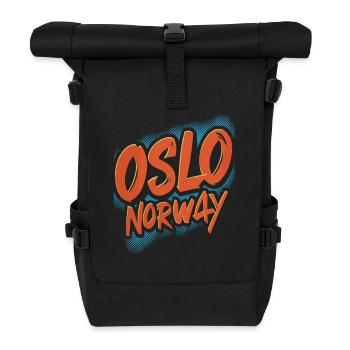 Souvenir d'Oslo Norvège - Sac à dos roll top - noir - Devant