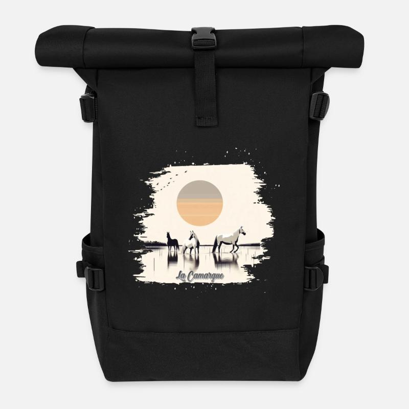Die Camargue - Rolltop Rucksack - Schwarz