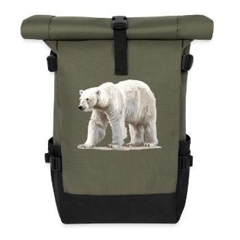 Polar Bear Eisbären Eisbär - Rolltop Rucksack - Olive/Schwarz - Vorne