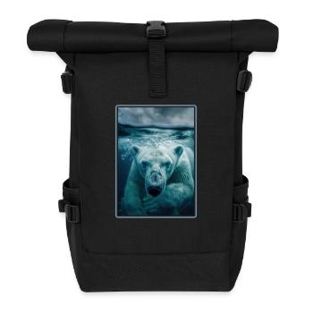 Polar Bear Eisbären Eisbär - Rolltop Rucksack - Schwarz - Vorne