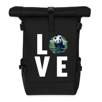 Giant Panda Große Pandas Großer Panda - Rolltop Rucksack - Schwarz - Vorne