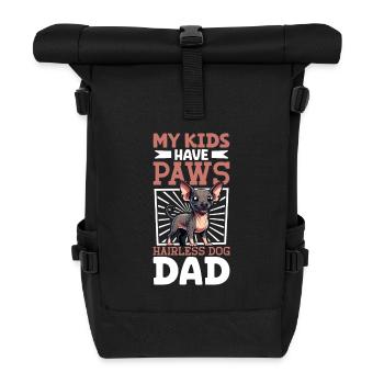 Papa chien sans poils - Sac à dos roll top - noir - Devant