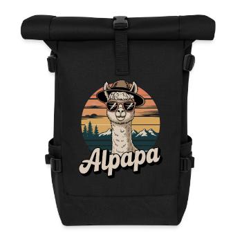 Alpapa Alpaga Père Drôle Motif Rétro - Sac à dos roll top - noir - Devant