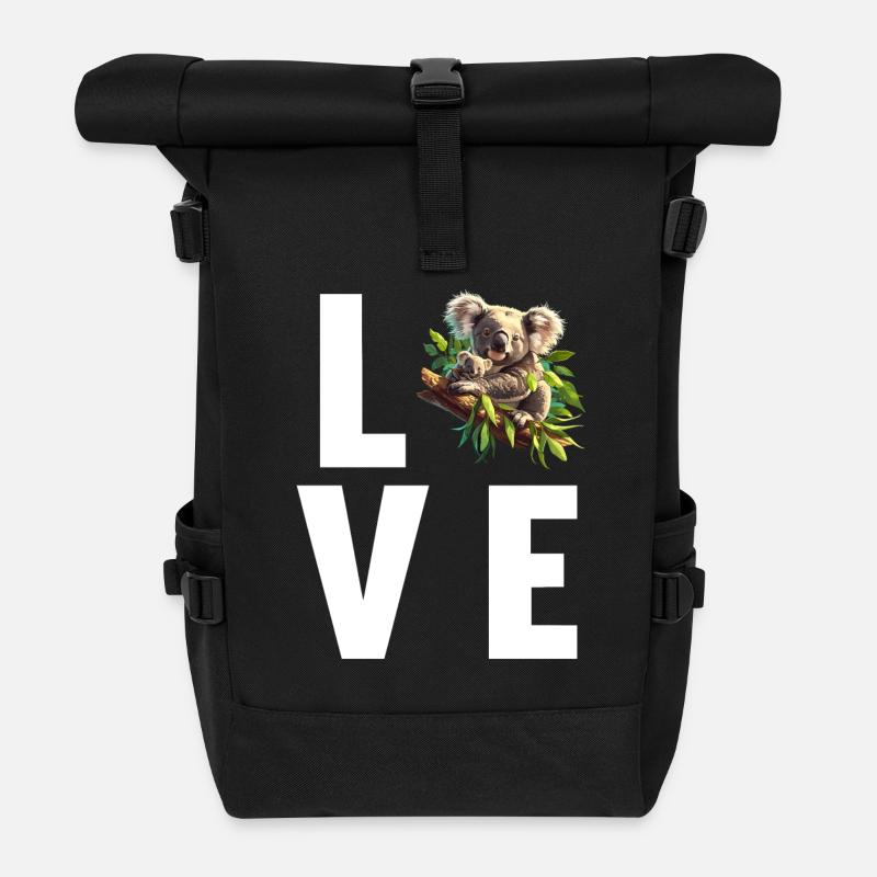 Koalas Koala - Sac à dos roll top - noir