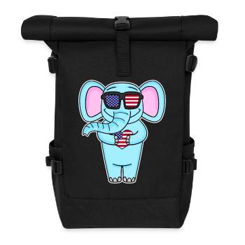 United States Heart America American American - Roll Top Backpack - black - Front