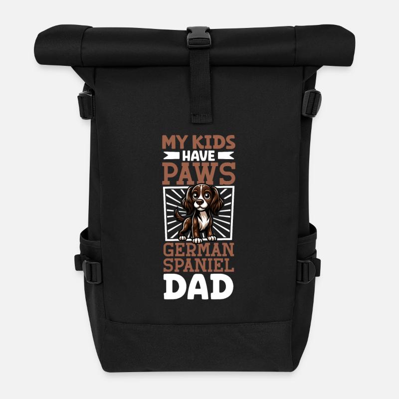 Deutscher Wachtelhund Papa - Rolltop Rucksack - Schwarz