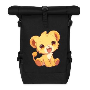 Lioness Löwinnen Löwin - Rolltop Rucksack - Schwarz - Vorne