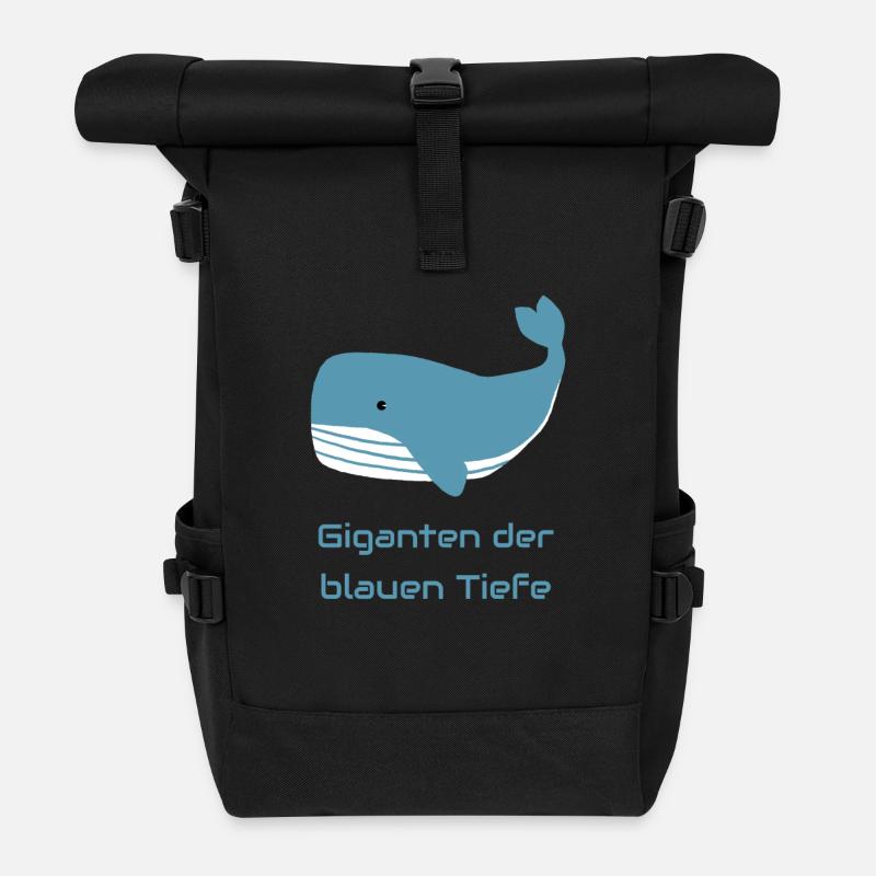 Giganten der blauen Tiefe - Rolltop Rucksack - Schwarz