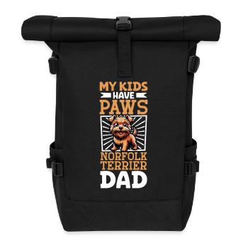 Norfolk Terrier Papa - Rolltop Rucksack - Schwarz - Vorne