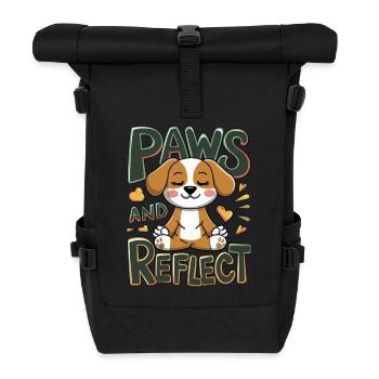 Paws And Reflect Hund Yoga Meditation - Rolltop Rucksack - Schwarz - Vorne