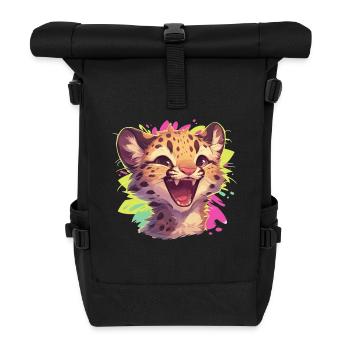 Leoparden Leopard - Roll Top Backpack - black - Front