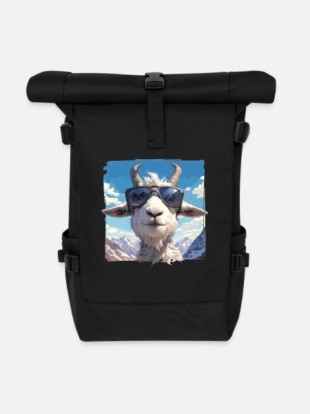 Alpine Goat Bergziegen Bergziege - Rolltop Rucksack - Schwarz