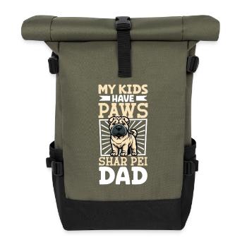 Shar-Pei Papa - Rolltop Rucksack - Olive/Schwarz - Vorne