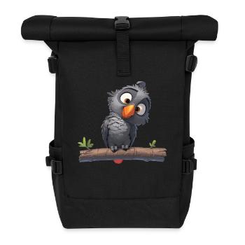 Gray Parrot Graupapageis Graupapagei - Roll Top Backpack - black - Front