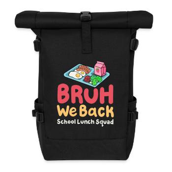 Kantinenfrau Zurück zur Schule - Rolltop Rucksack - Schwarz - Vorne