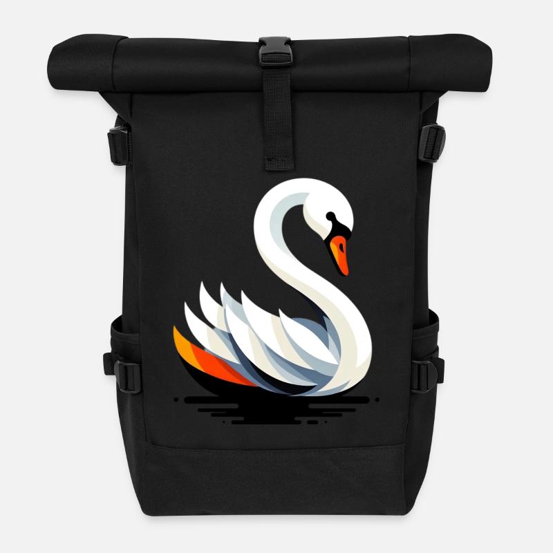 Schwan - Rolltop Rucksack - Schwarz
