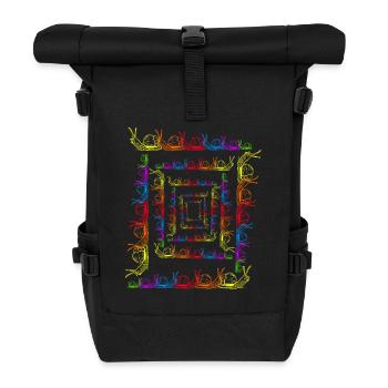 Rainbow Snails LGBT Snail Shell - Roll Top Backpack - black - Front