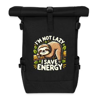 Conception paresseux - Je ne suis pas paresseux, j’économise de l’énergie - Sac à dos roll top - noir - Devant