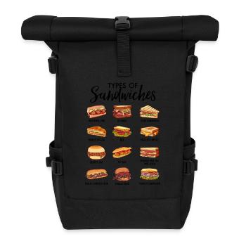 Lecker Sandwiches - Rolltop Rucksack - Schwarz - Vorne