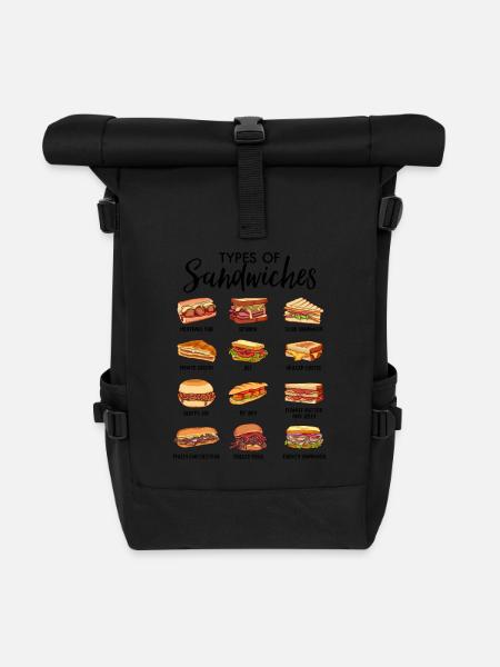 Delicious sandwiches - Roll Top Backpack - black