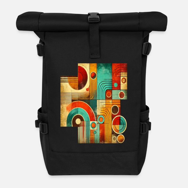 Abstraktes Retro-Bild T-Shirt - Rolltop Rucksack - Schwarz