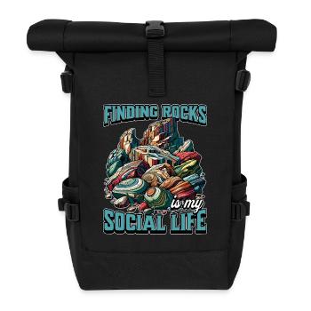 Trouver des roches, c’est collecter des minéraux - Sac à dos roll top - noir - Devant