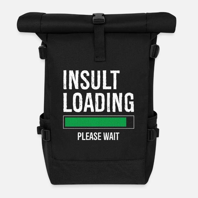 insult loading please wait - Sac à dos roll top - noir