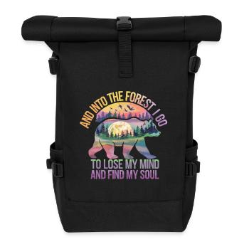 Nature Conservation, Forest, Soul, Relaxation, Time Out - Roll Top Backpack - black - Front
