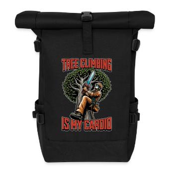 Logging Tree Climbing Is My Cardio Arborist Logger - Rolltop Rucksack - Schwarz - Vorne