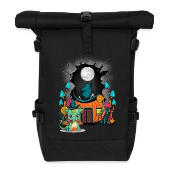 Pumpkin Halloween Dragon Dragon Child Kids Baby - Roll Top Backpack - black - Front