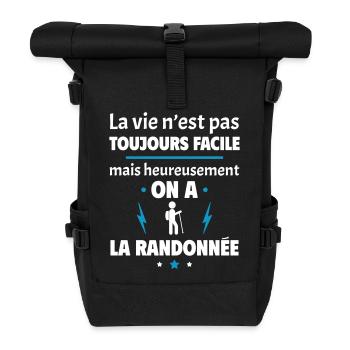 La vie n'est pas toujours facile, randonnée - Sac à dos roll top - noir - Devant