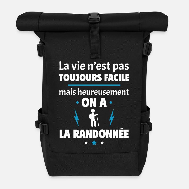 La vie n'est pas toujours facile, randonnée - Sac à dos roll top - noir