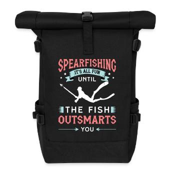 Chasse sous-marine C’est amusant jusqu’à la plongée sous-marine - Sac à dos roll top - noir - Devant